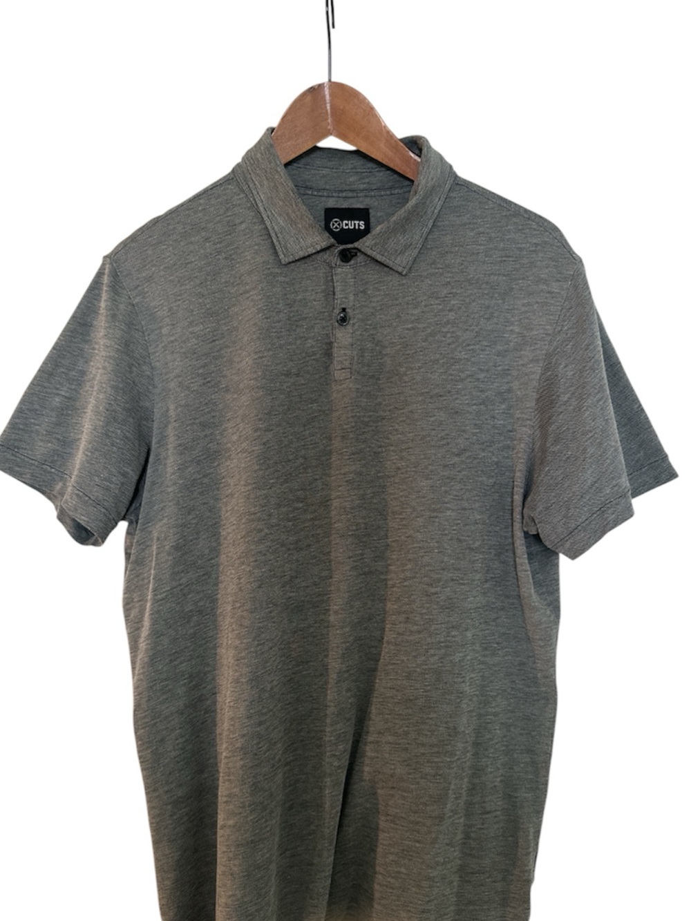CUTS Clothing - Men's Heather Curved-Hem Gray Polo Shirt